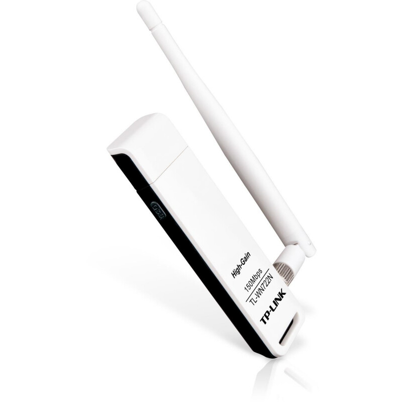 TL-WN722N Adaptateur USB Wi-Fi à Gain Elevé 150 Mbps Antenne Détachable 4dBi Noir/Blanc