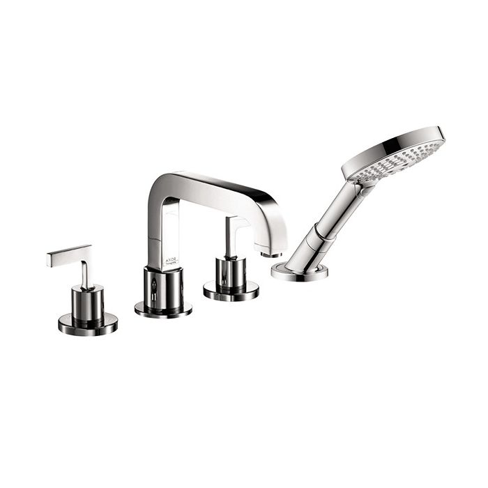 39461001 4-Hole Roman Tub Set Trim with Cross Handles and 1.75 GPM Handshower