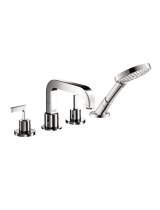 Hans Grohe39461001 4-Hole Roman Tub Set Trim with Cross Handles and 1.75 GPM Handshower