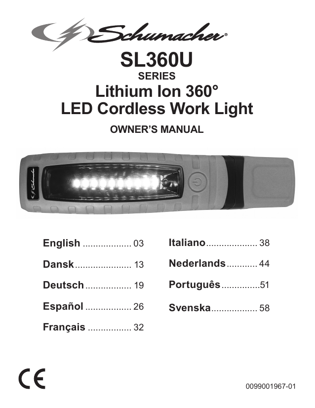 SL360U Series Lithium Ion 360° LED Cordless Work Light
