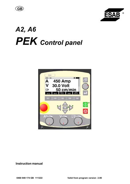 A2, A6 PEK Control Unit