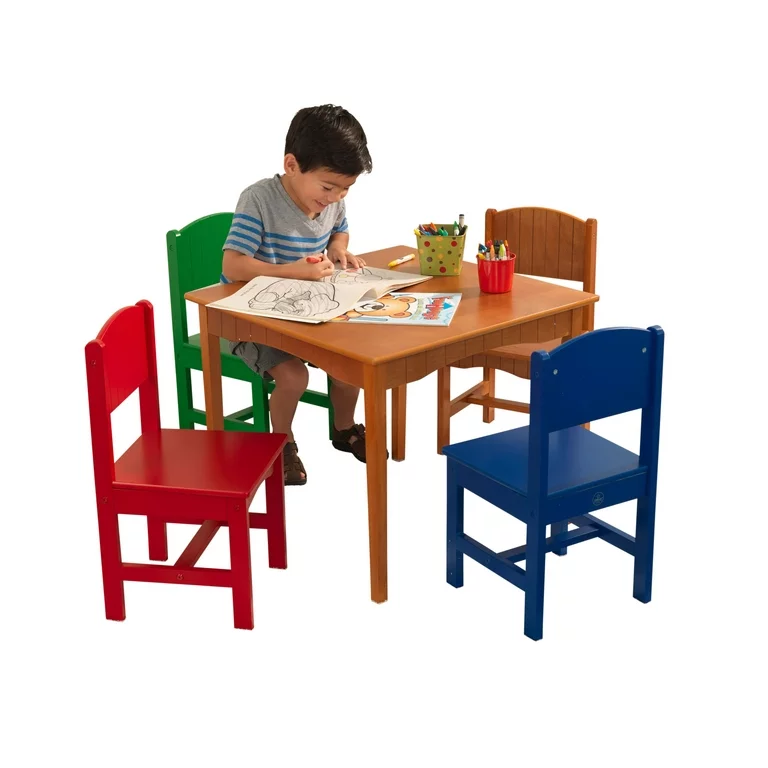 Nantucket Table & 4 Chair Set - Pastel