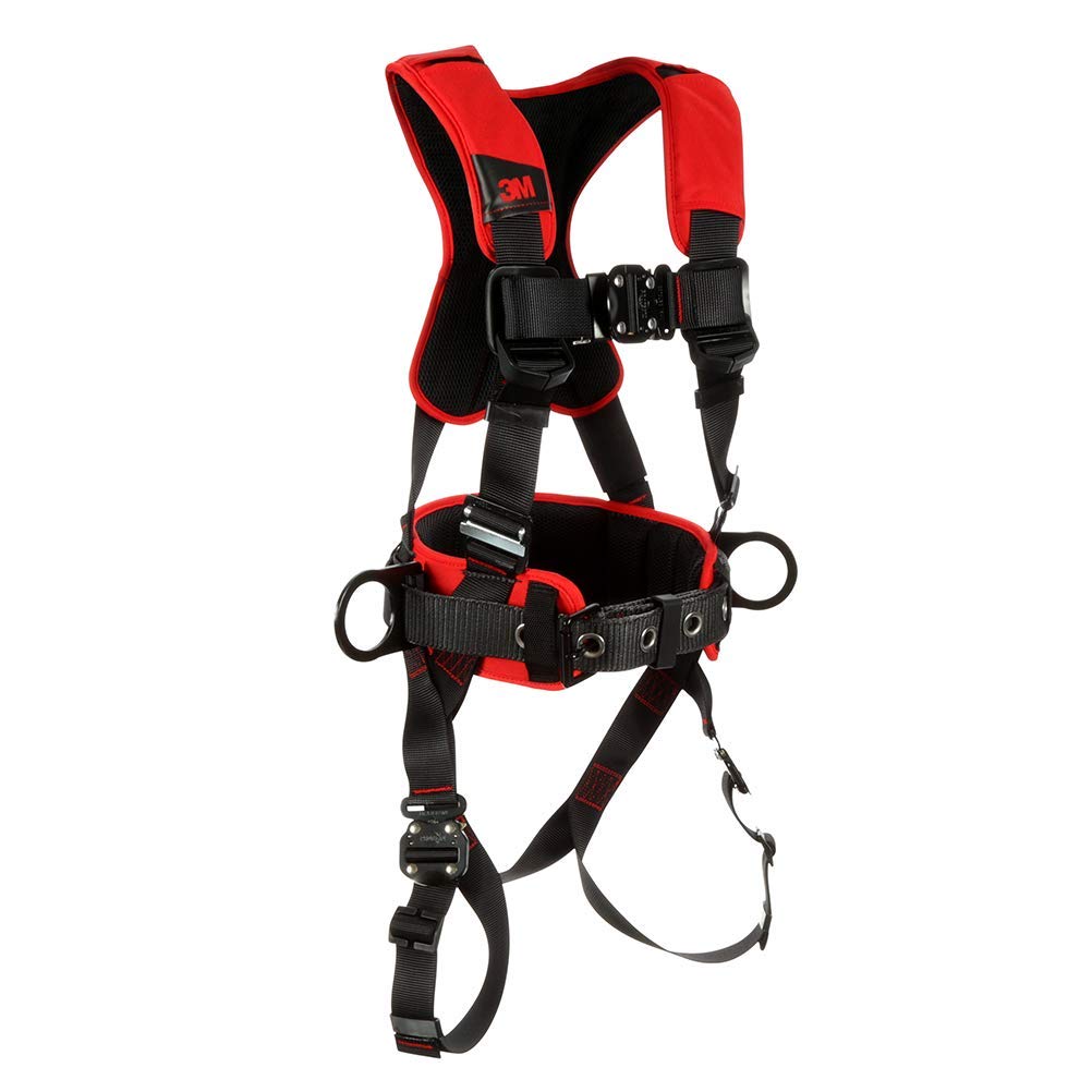 Protecta® Fall Protection Full Body Welders Harness 3 D-Rings Pass Thru Legs 1191381, 420 Pound Capacity, Medium/Large, 1 ea