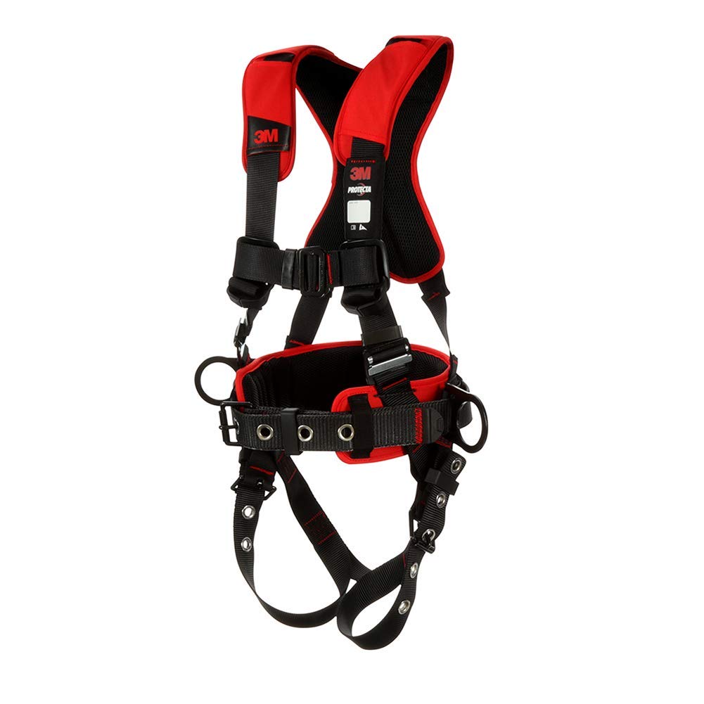 Protecta® Comfort Vest-Style Positioning/Climbing Harness 1161444, Black, X-Large, 1 EA/Case