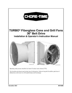MV1680F 36-Inch Belt Drive TURBO® Fiberglass Cone and Grill Fans