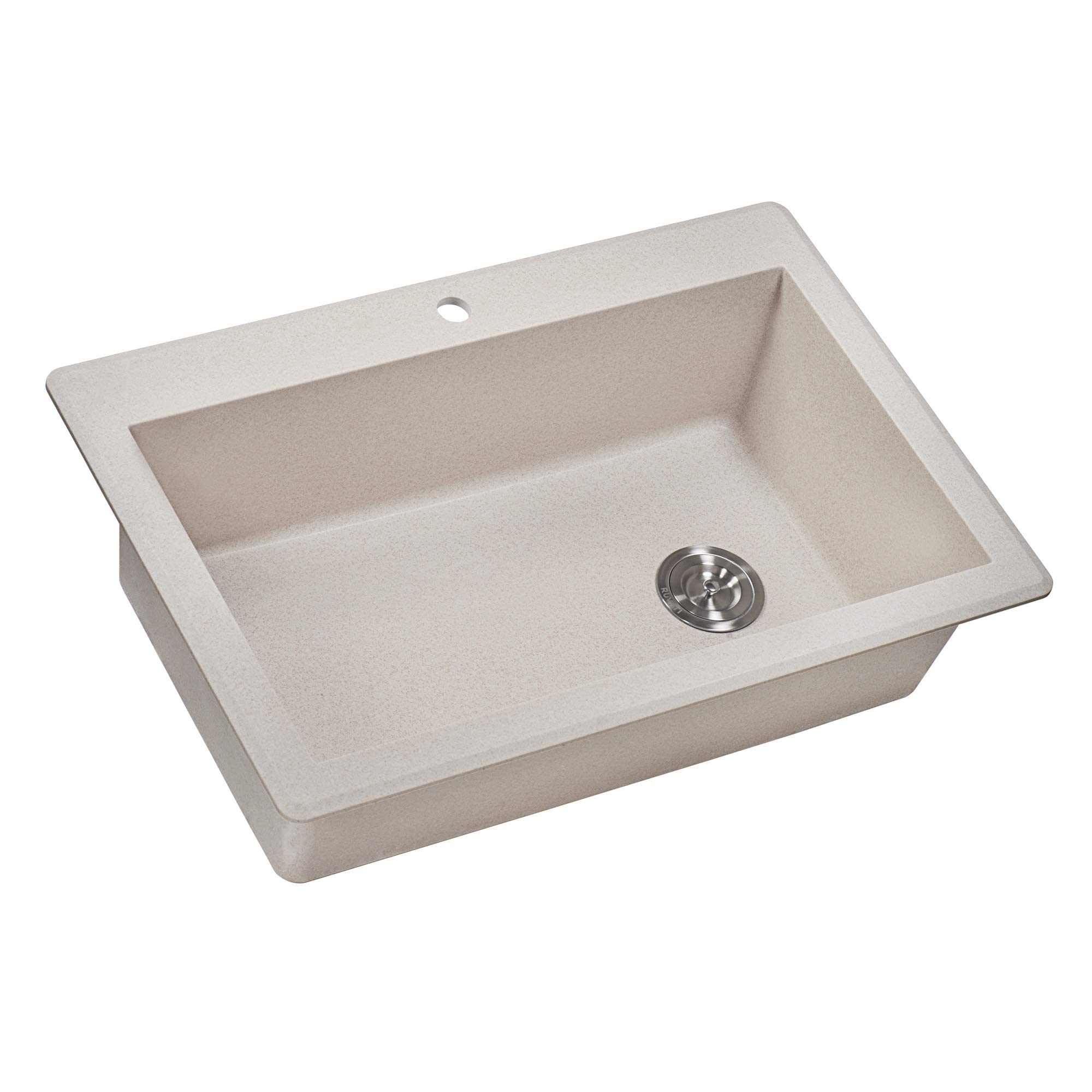 33 x 22 inch Drop-in Topmount Granite Composite Double Bowl Kitchen Sink - Arctic White - RVG1338WH