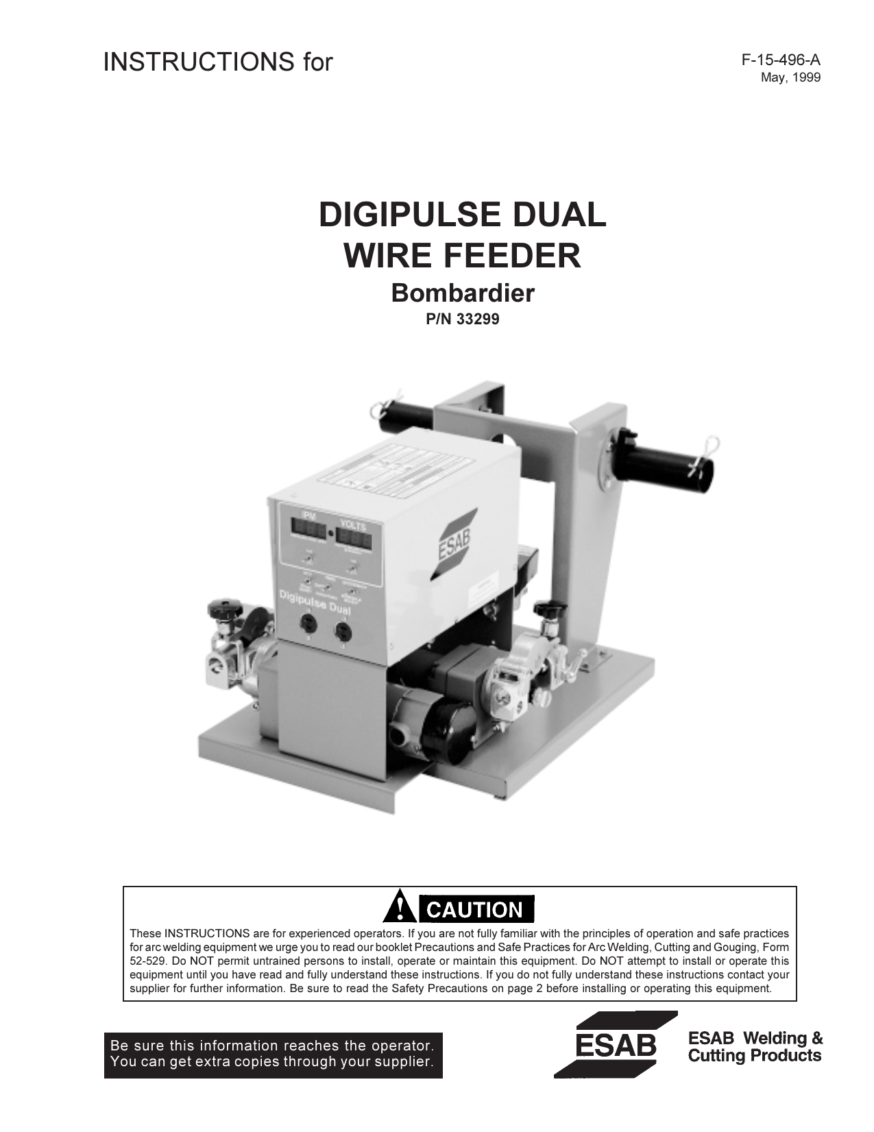 Digipulse Dual Wire Feeder Bombardier