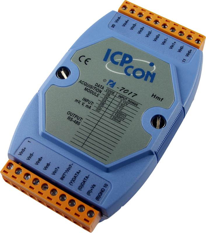 ET-7017-10         - 10/20 Channel Voltage and Current Analog Input Data Acquisition Module, supports Ethernet and Modbus TCP