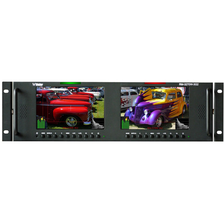 RM-3270W-3G2 – Dual screen 7″ LCD rack monitor
