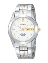 SeikoMen's Quartz Gold Plated Leather Strap Watch
