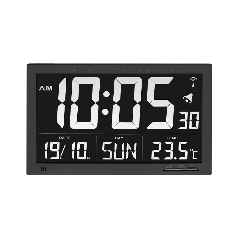 Digital XL Radio-Controlled Clock with Temperature