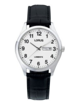 LorusMen's Lumibrite Black Leather Strap Watch