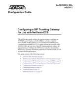 ADTRANConfiguring a SIP Trunking Gateway for Use with NetVanta ECS