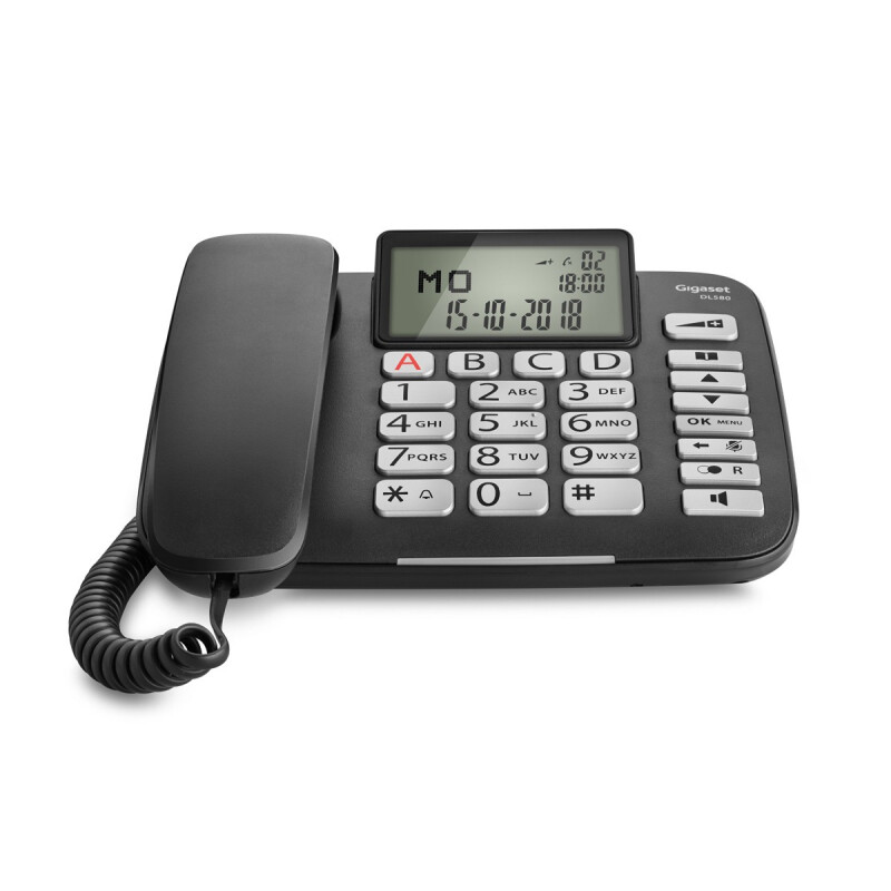 DL580 Téléphone Filaire Noir