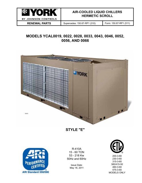 YCAL Air-Cooled Chiller – 15-65 TR