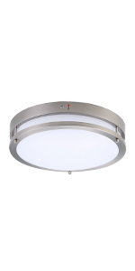 14 Inch Flush Mount Ceiling Light-Dimmable LED Light Fixture for Kitchen Bathroom-21W (120W Eq.)-1470 Lm-5000K (Daylight)-Brushed Nickel Finish