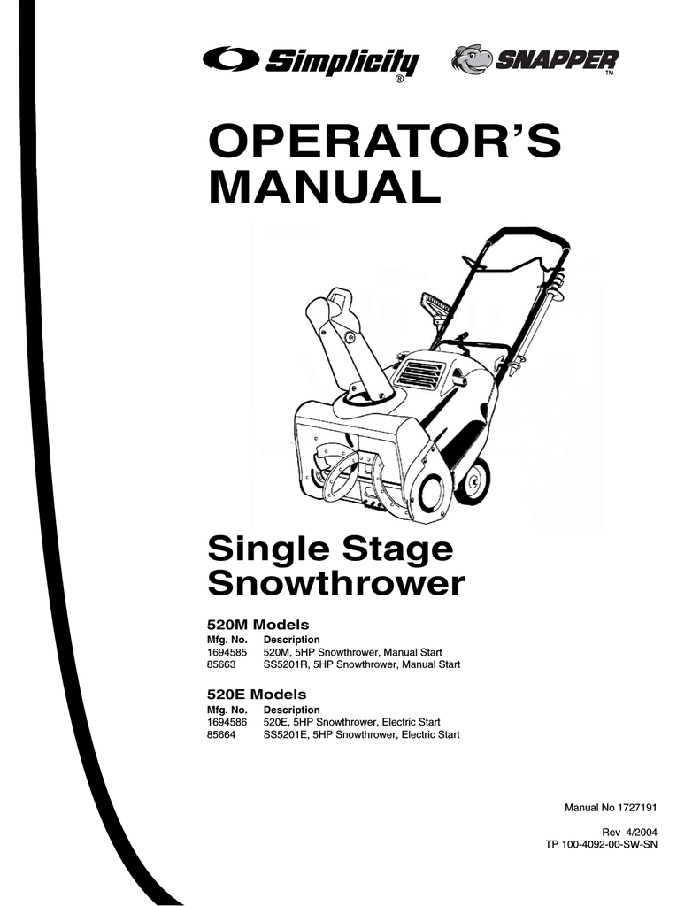 SNOWTHROWER, DUAL STAGE