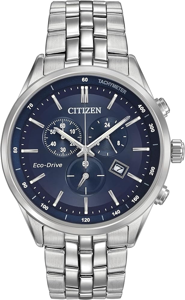 Men's Eco-Drive Chronograph Stainless Steel Watch