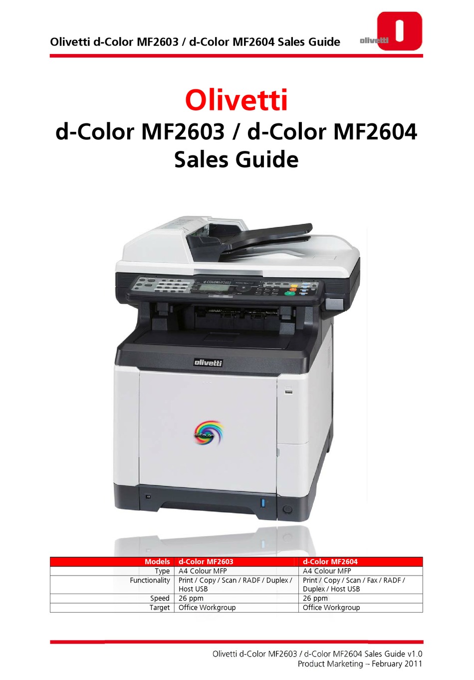 d-Color MF2603 and d-Color MF2604