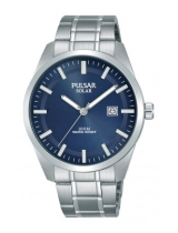 Pulsar Men's Silver Stainless Steel Bracelet Solar Watch User manual
