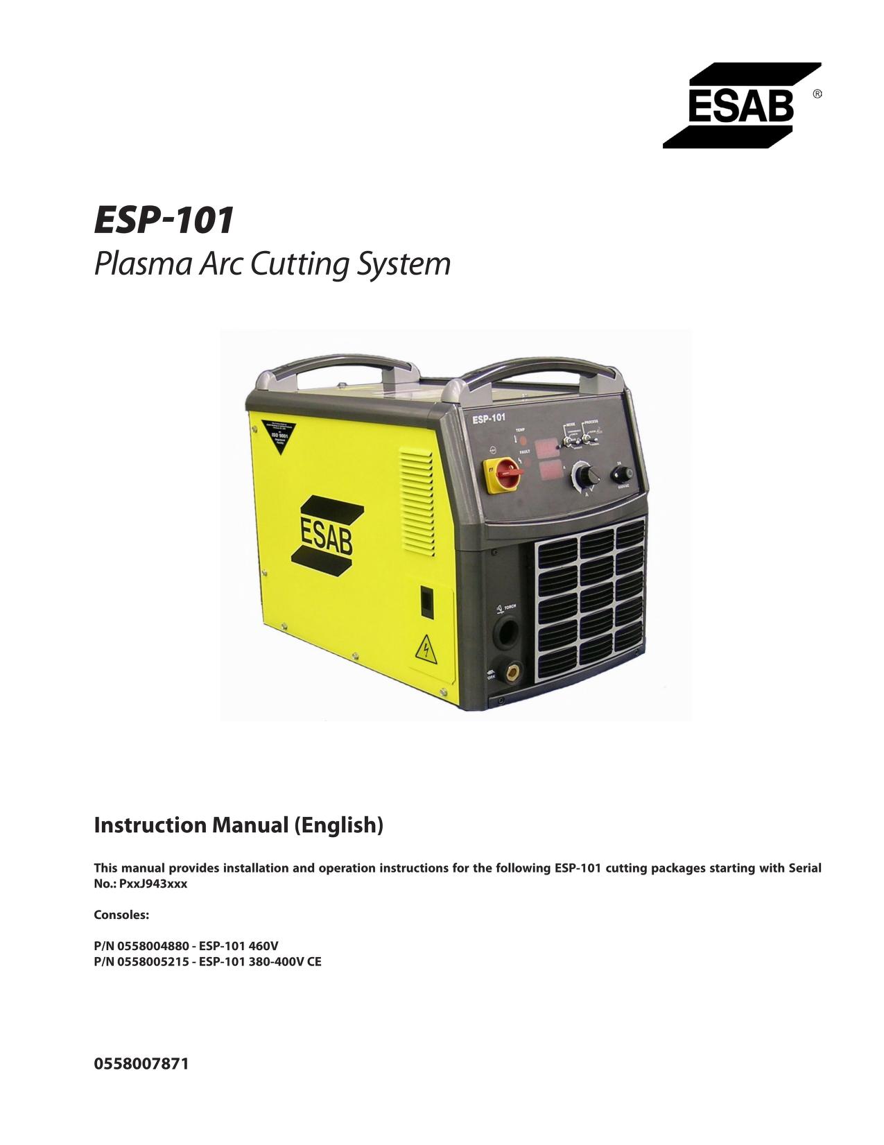 ESP-100i Plasma Cutting Console/Power Source