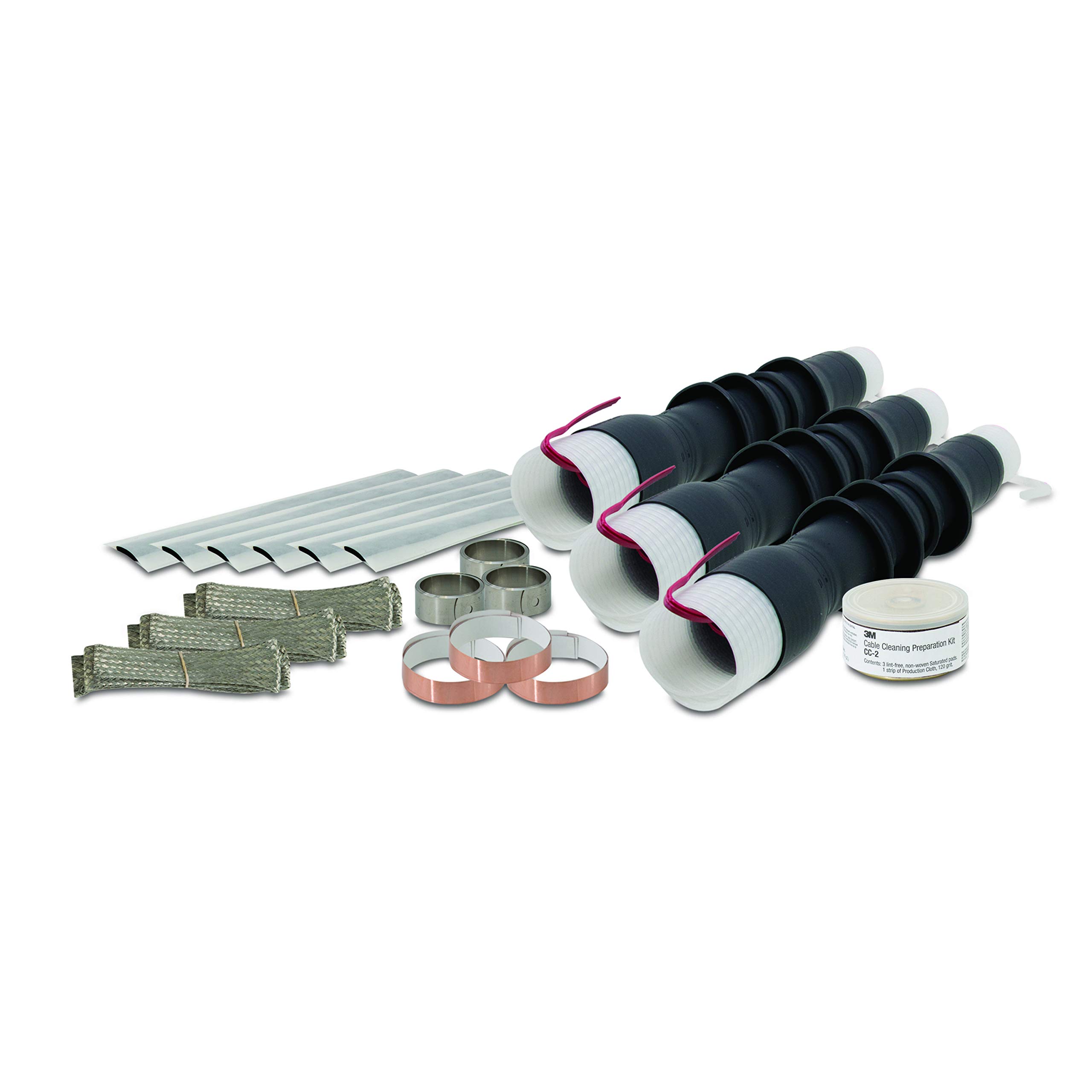 Cold Shrink QT-III 3/C Termination Kit 7623-T-95-3G, Tape/Wire/UniShield®, 5-8.7 kV, Insulation OD 0.70-0.92 in, 3/kit