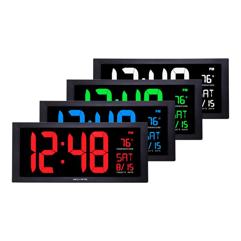 12-inch Modern Chrome and Red Clock