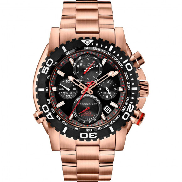 Men's Rose Gold Stainless Steel Chronograph Watch