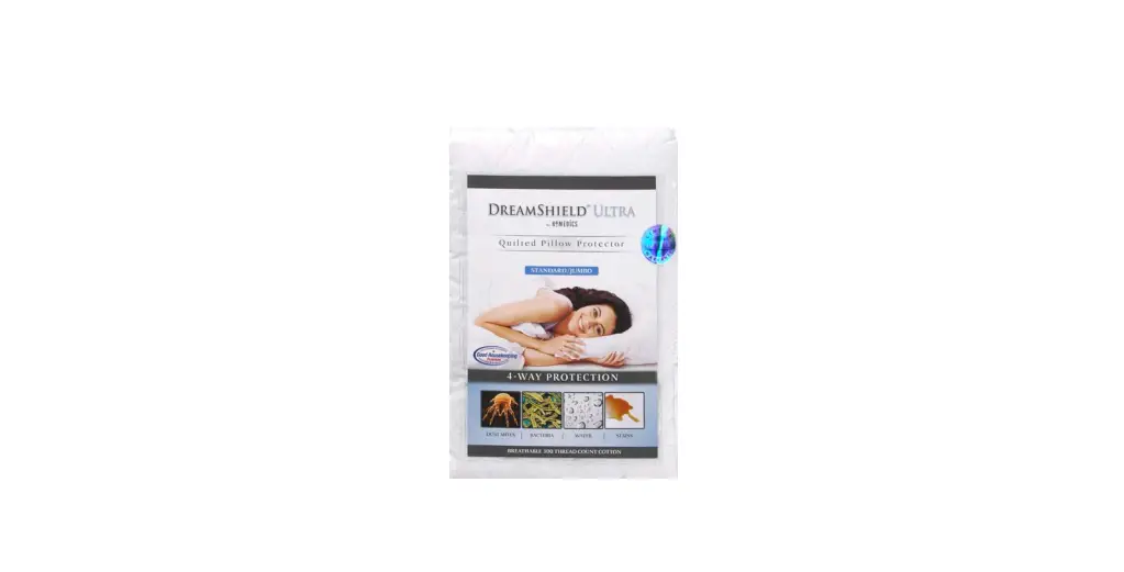 DSH-UQPPJ Sleep System DreamShield Ultra Standard/Jumbo Size Quilted Pillow Protector
