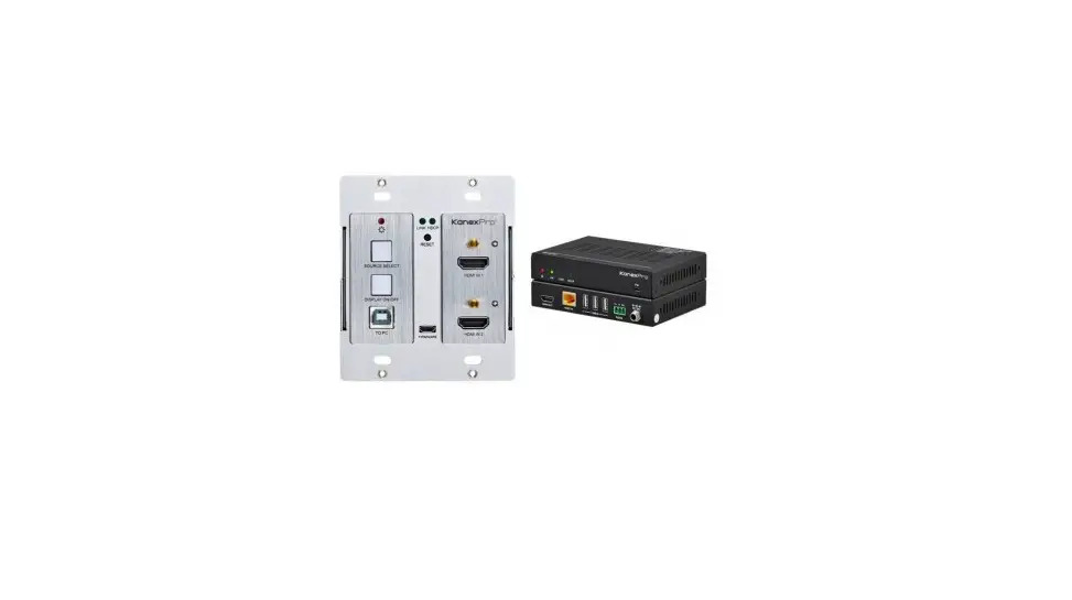 Double Gang. 2×1 HDMI USB 2.0 Wall Plate Switcher over HDBaseT PoH