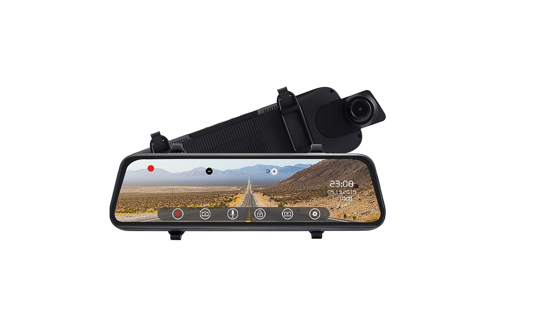 M1 Pro 2K Dual Camera Mirror Dash Cam 12″ IPS Touch Screen