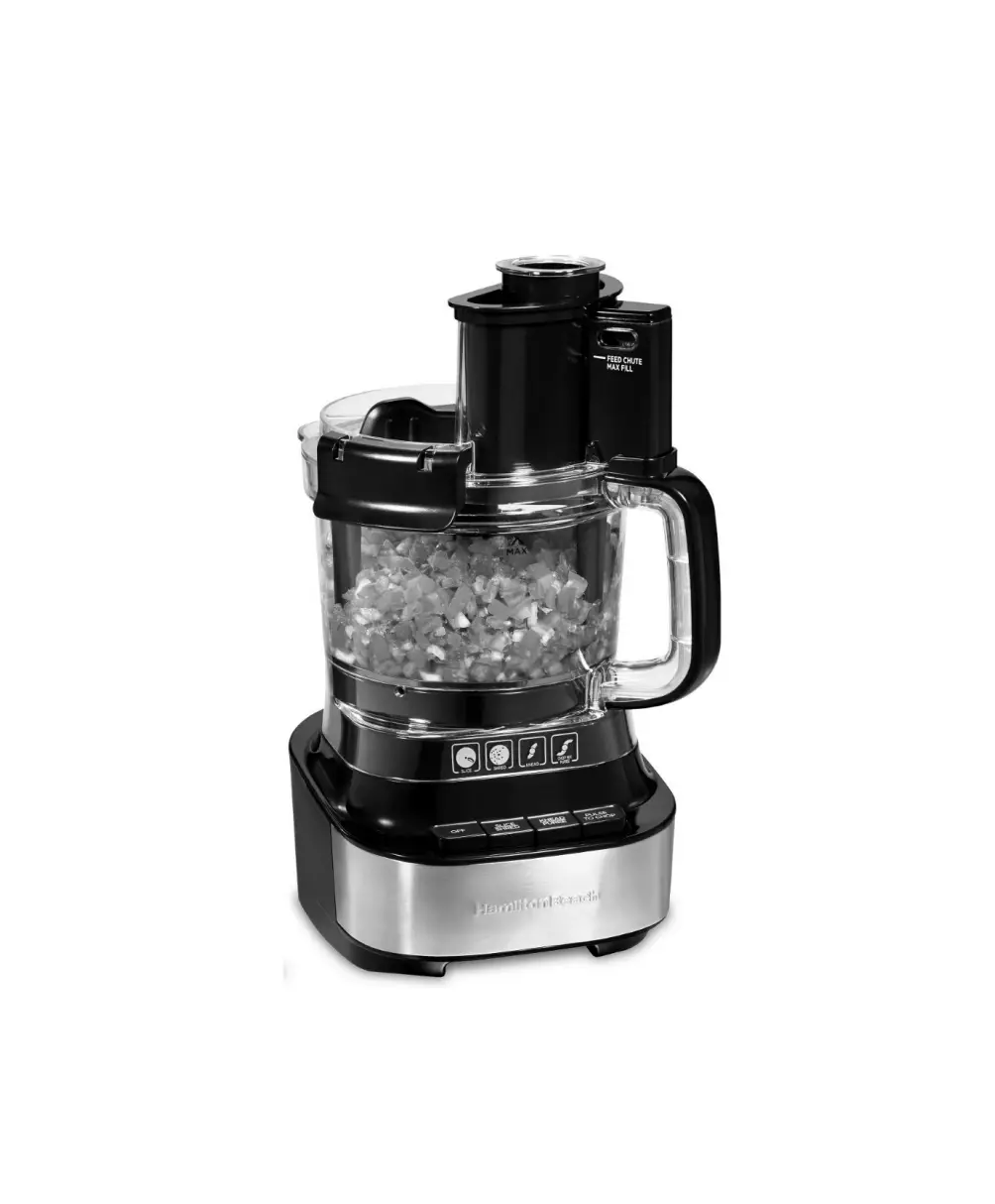 12 Cup Stack and Snap Food Processor Black and Stainless
