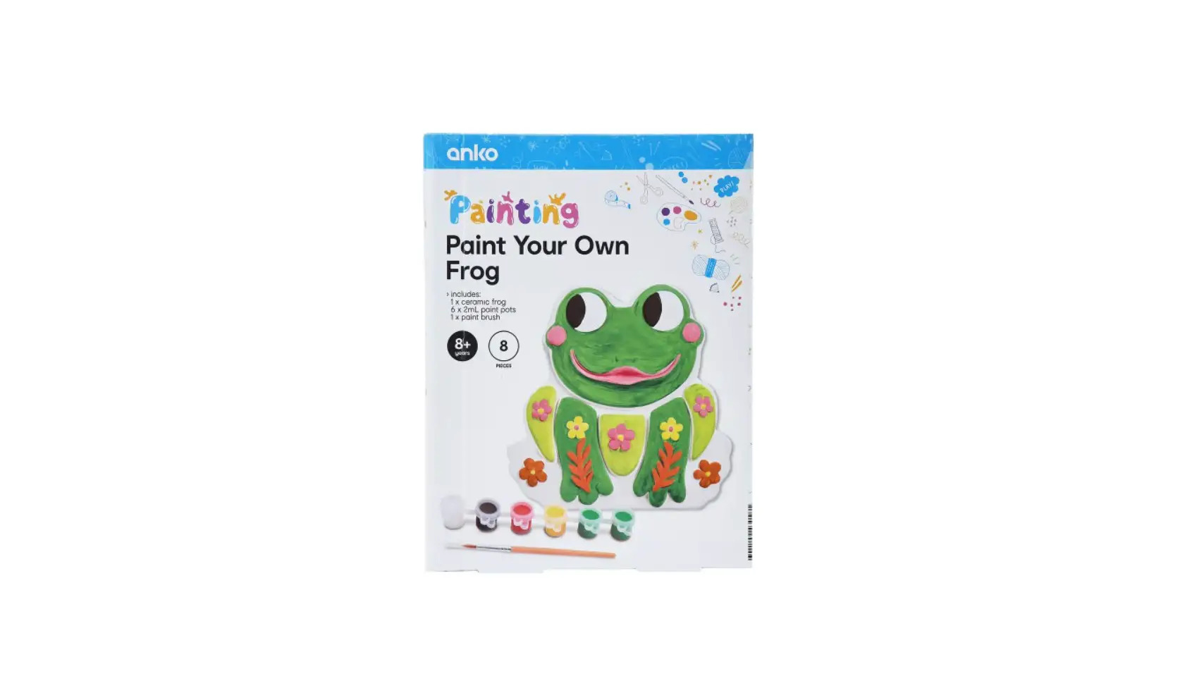 8 Piece Paint your Own Frog Set