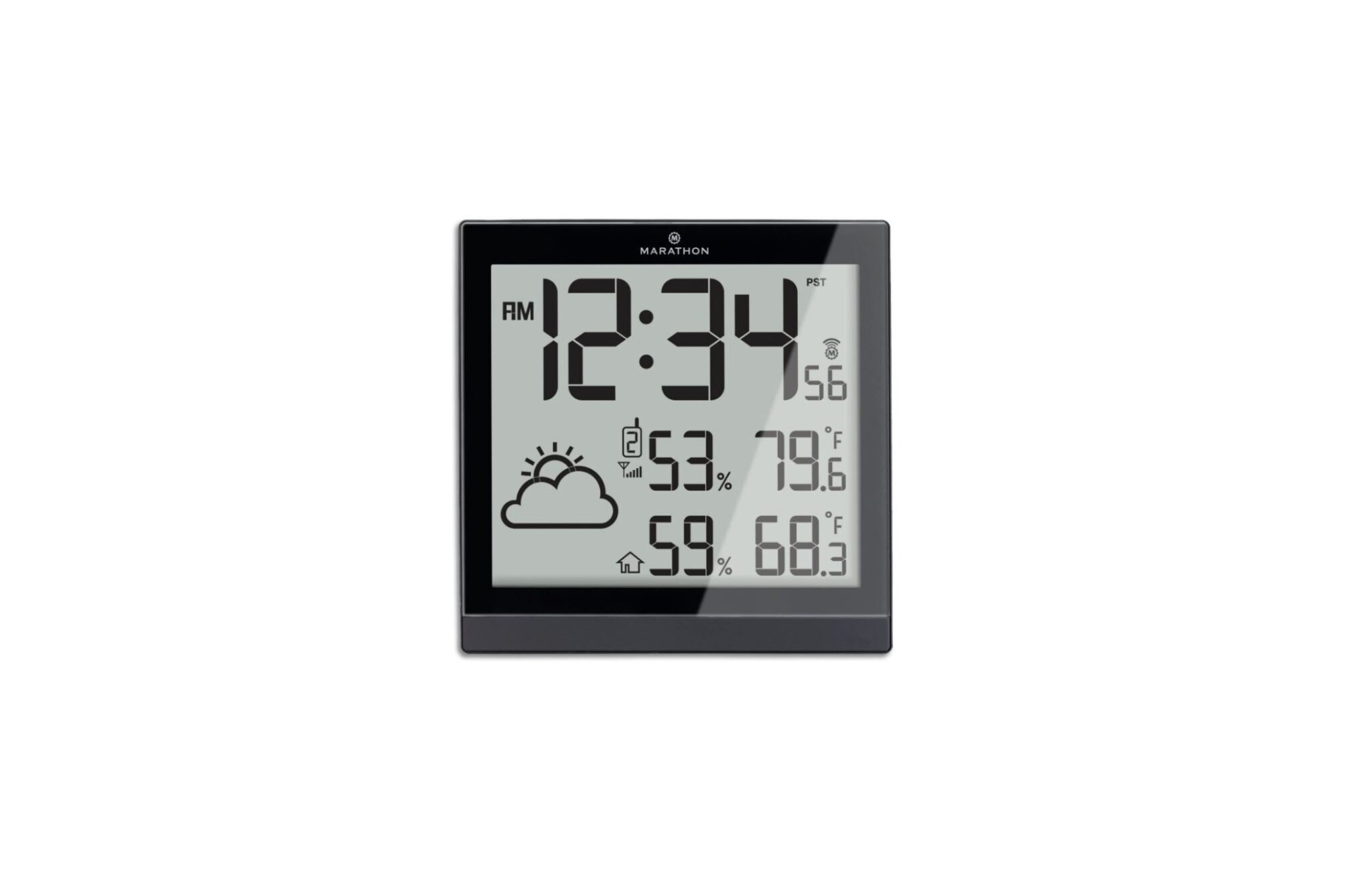 Radio-controlled wall/desk clock weather station