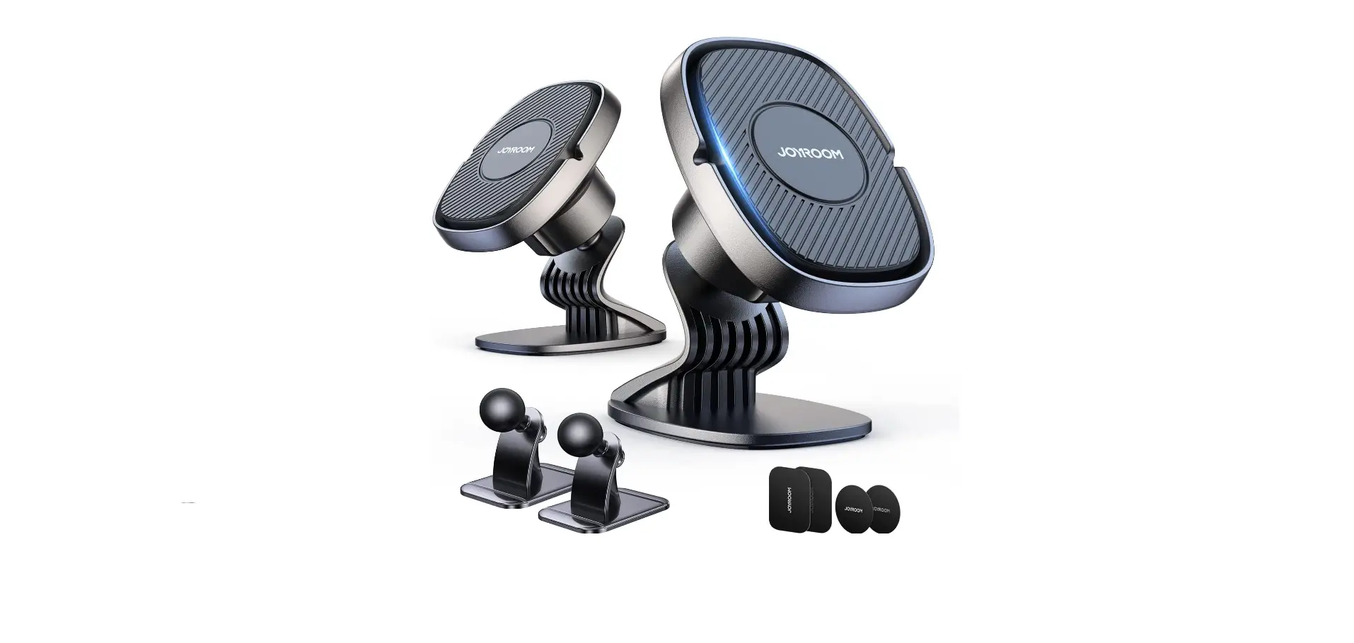 2 Pack【6 Strong Magnets】 Magnetic Car Phone Mount Holder, Universal Cell Phone Holder for Car Dashboard, 360° Rotation Car Smartphone Cradle Fit for iPhone 11 Pro Max/Xs Max/XR/X