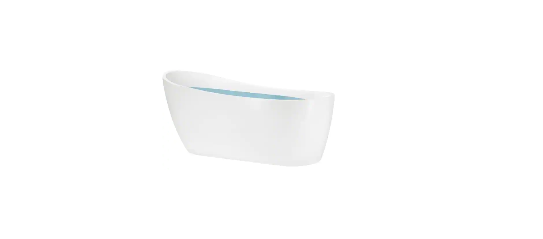 Acrylic Freestanding Flatbottom Single Slipper Soaking Bathtub