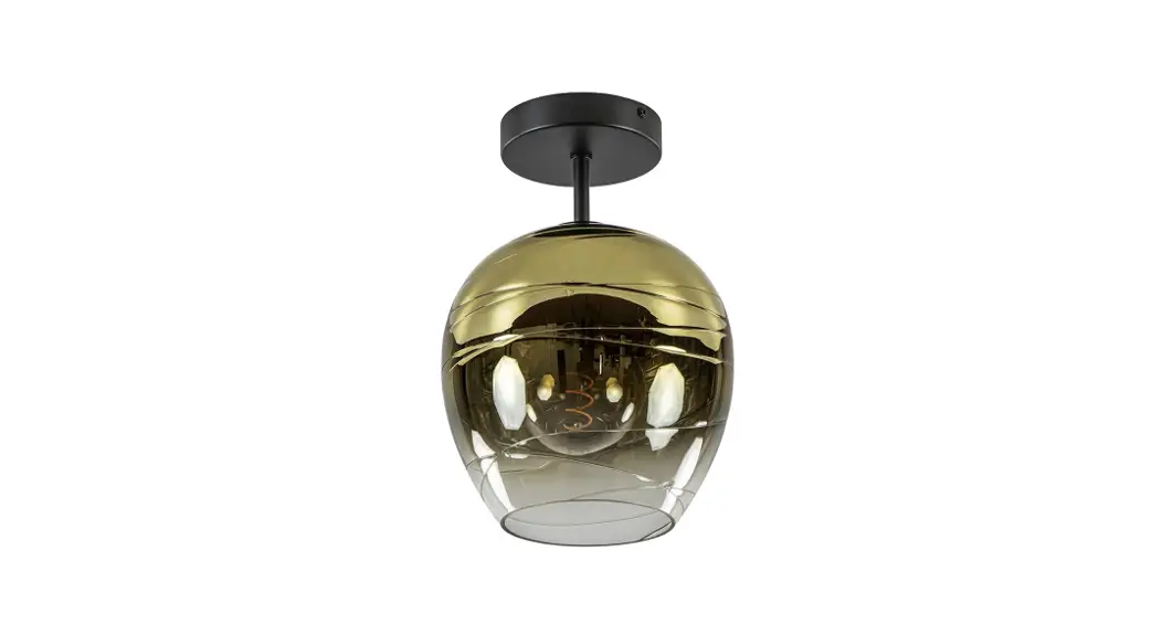 LED plafondlamp 1licht – glas, metaal – H: 19.5 cm