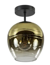LucandeLED plafondlamp 1licht – glas, metaal – H: 19.5 cm