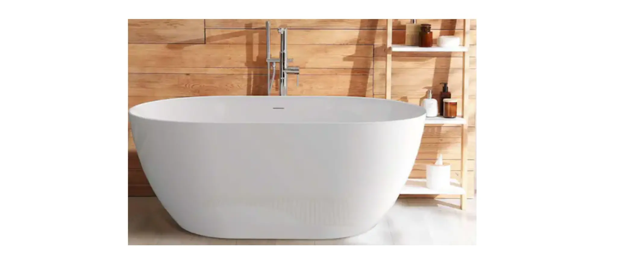 Acrylic Oval Flatbottom Freestanding Bathtub
