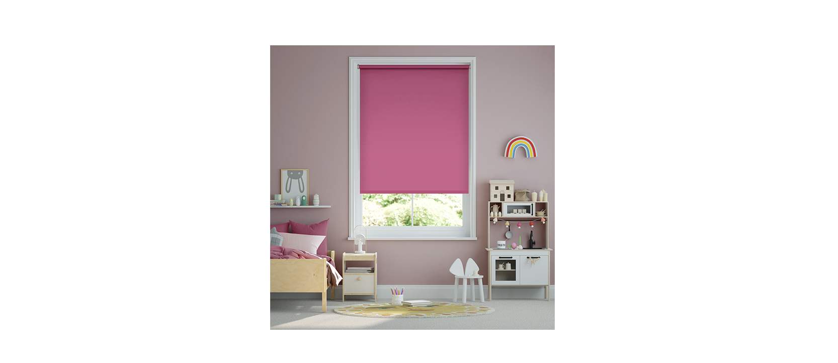 PerfectFIT Florence Blackout Fuchsia Roller Blind