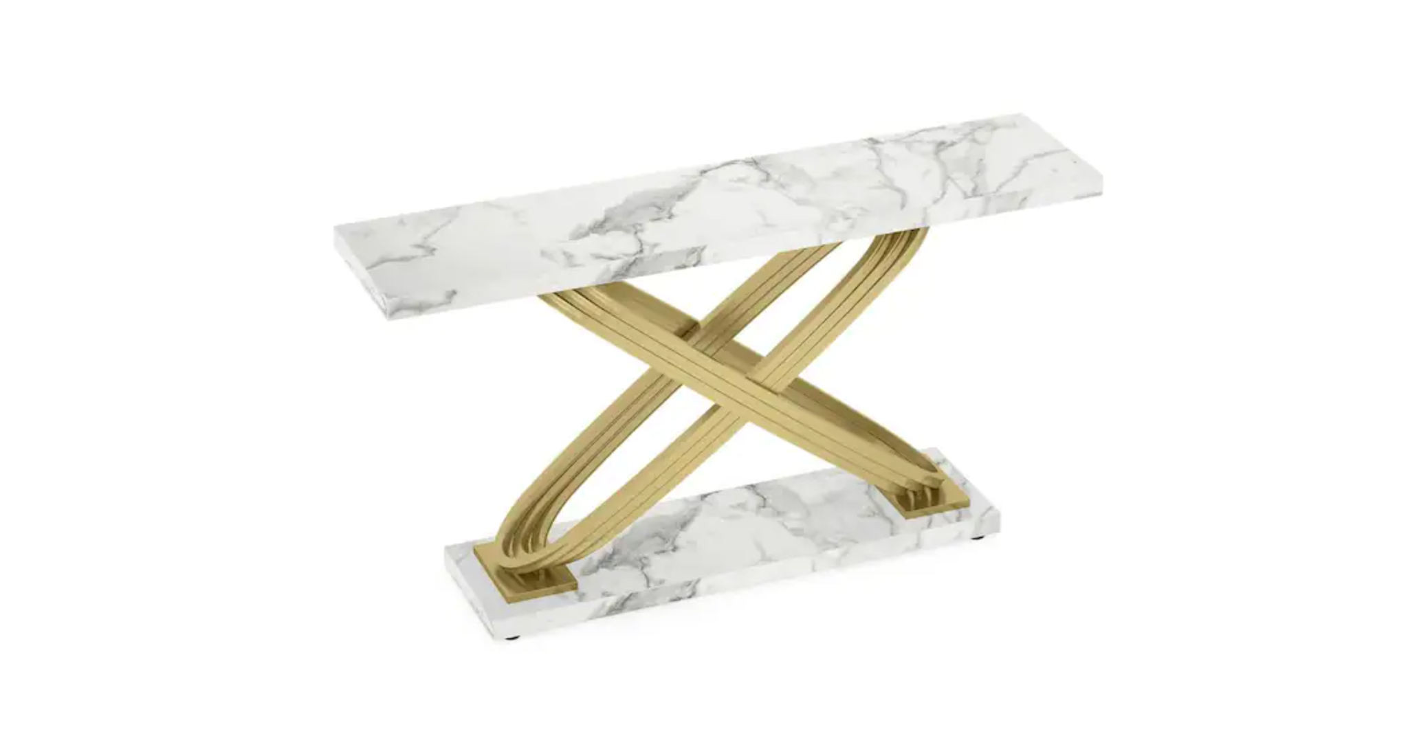 Rectangular Marble Long Console Table Modern Behind Sofa Couch Narrow Entryway Home Office