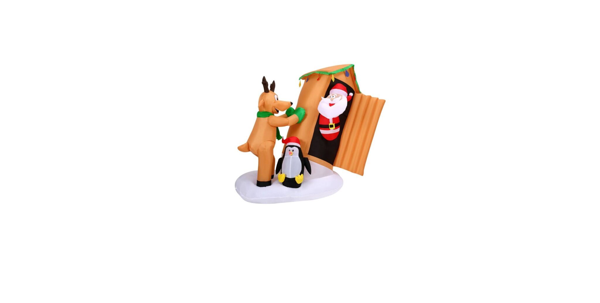 Christmas Time 4ft Inflatable Santa in Outhouse