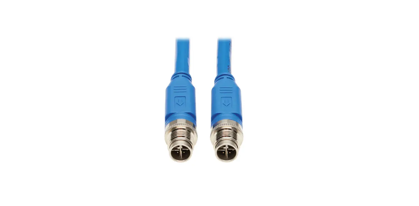 TRIPP-LITE NM12-6A4-03M-BL M12 X-Code Cat6a 10G F-UTP CMR-LP Shielded Ethernet Cable