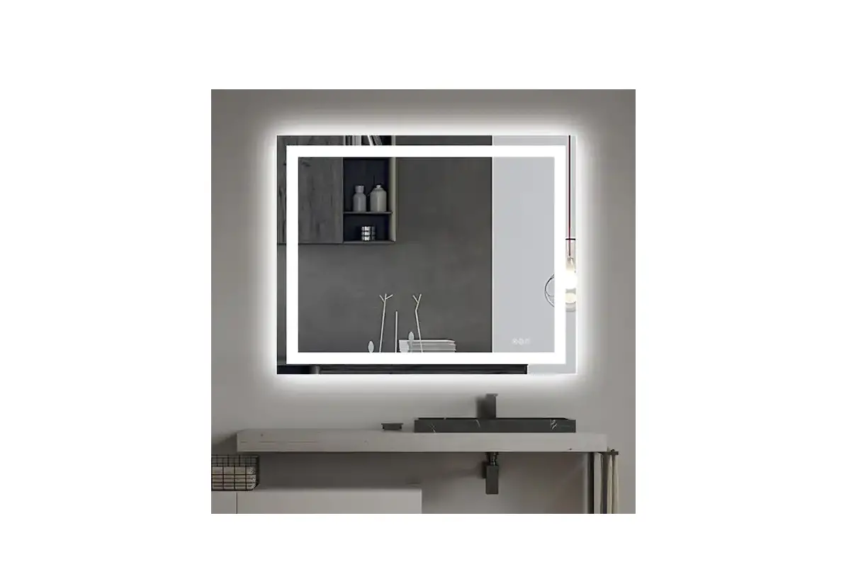 Medium Rectangular Frameless Anti Fog Wall Bathroom Vanity Mirror