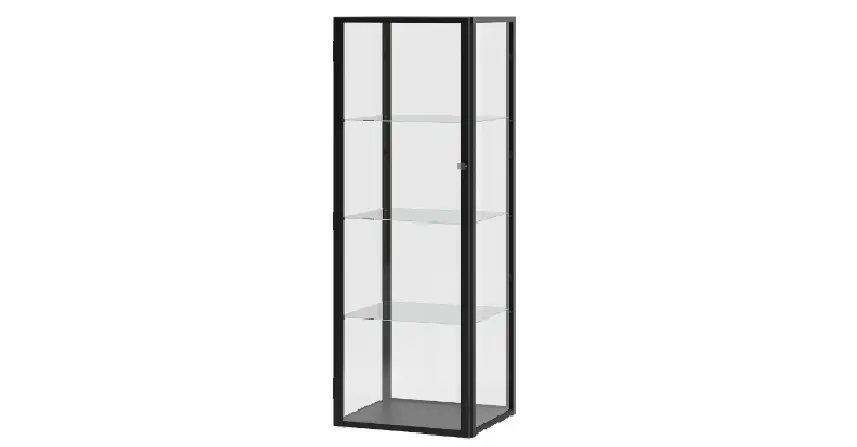 BLÅLIDEN Glass Door Cabinet Black 35x32x151 Cm