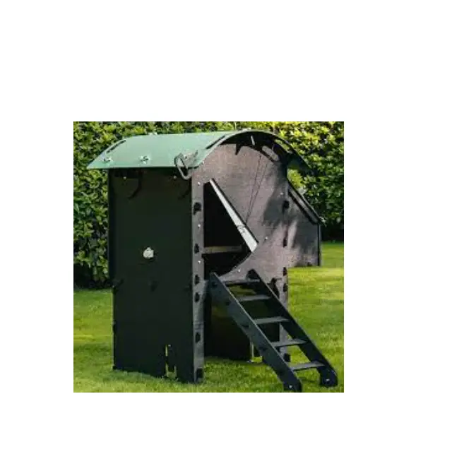 Small Raised Chicken Coop, Green and Black
