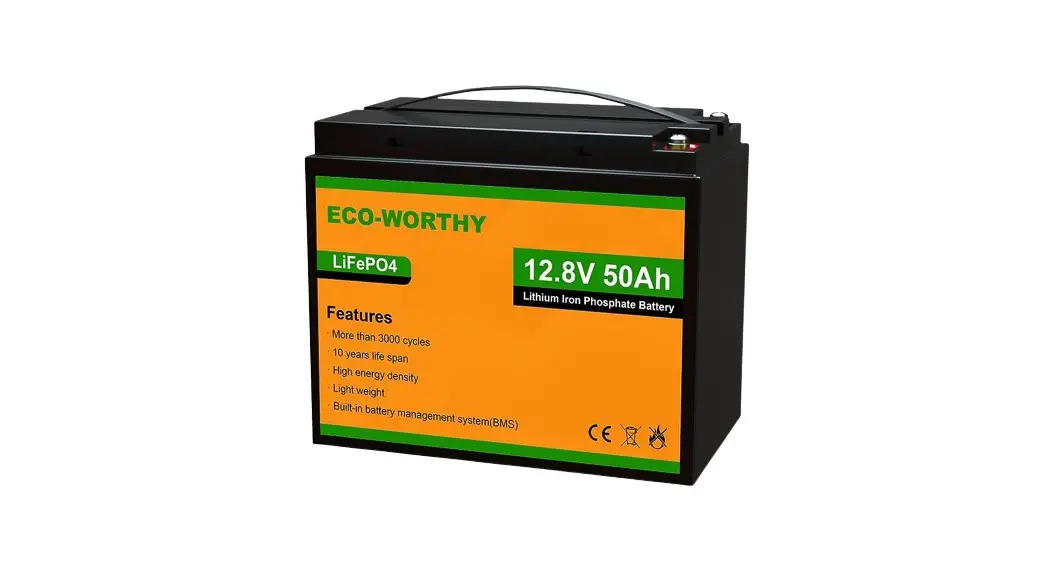 ECO-WORTHY 12V8ah LiFePO4 12V 50Ah Lithium Iron Phosphate Battery