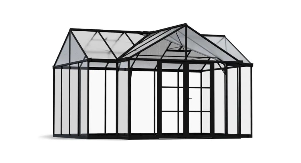 Triomphe 14.9-ft L x 12.46-ft W x 9.35 ft H Black Clear Greenhouse