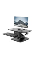 VivoBlack Small Height Adjustable 25 inch Standing Desk Converter | Sit Stand Tabletop Monitor Riser Workstation (DESK-V001G)