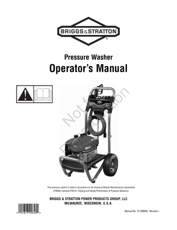 OPERATOR'S MANUAL B&S 2700@2.3 PRESSURE WASHER MODELS- 020417-0, 020418-0